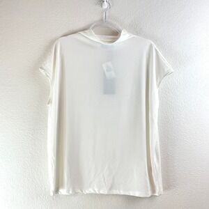 Gibsonlook Womens White Mock Neck Cap Sleeve Top XL New G20898GL